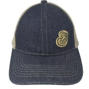 Union Resource Marketing Blue Beige Baseball Cap OS Denim Mesh Strapback Hat